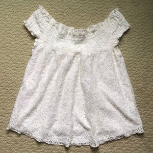 White lace off the shoulder top